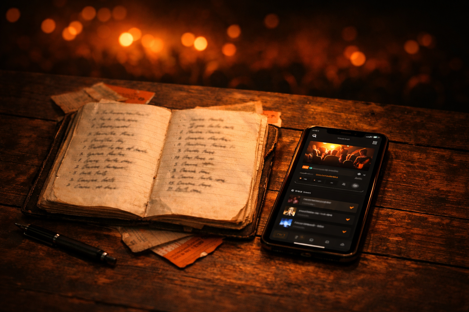 Konzerttagebuch App – digitales Tagebuch neben klassischem Notizbuch